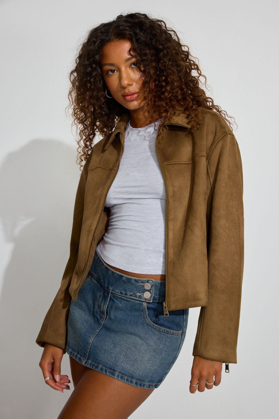 Oversized Suede Worker Jacket