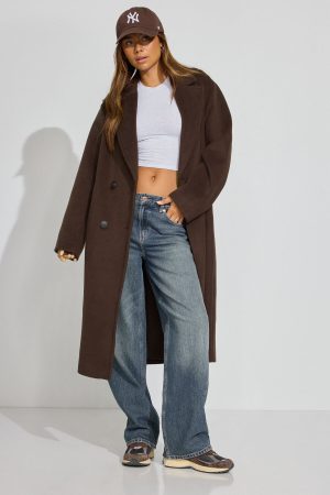 Oversized Long Felted Trench Coat