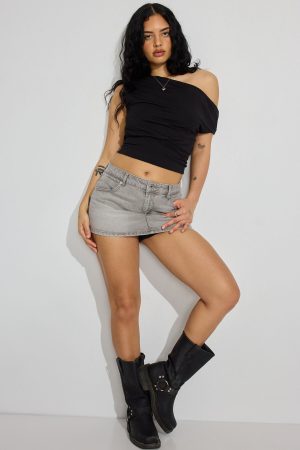 Denim Micro Skort