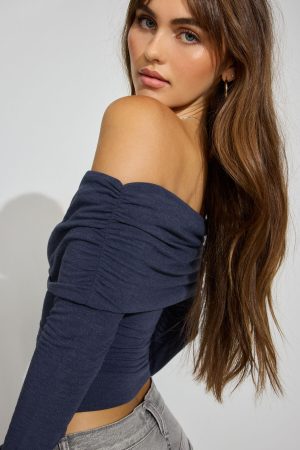 SexyCozy Off Shoulder Long Sleeve Top