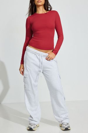 Sleek Crewneck Long Sleeve Top