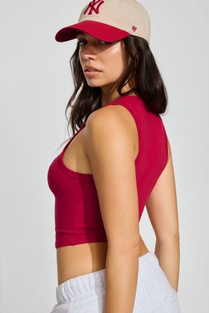 Mid Neck Cropped Tank Top
