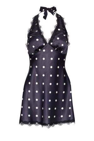 STARS ALIGN MINI DRESS – NOIR POLKA