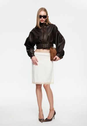 GIGI LEATHER JACKET – CHOCOLATE