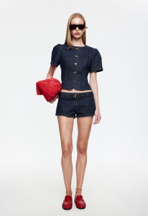 AFTERGLOW MINI SHORT – DARK DENIM