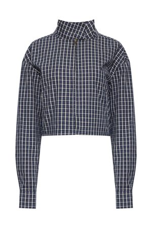 AURA JACKET – NAVY LEMON PLAID